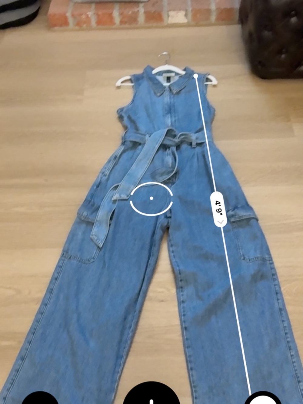 Target Universal Thread Women’s Denim Cargo Jumpsuit Size 8 Medium - Picture 7 of 9